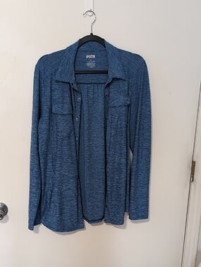 Duluth Trading Co Heathered Blue Shirt
